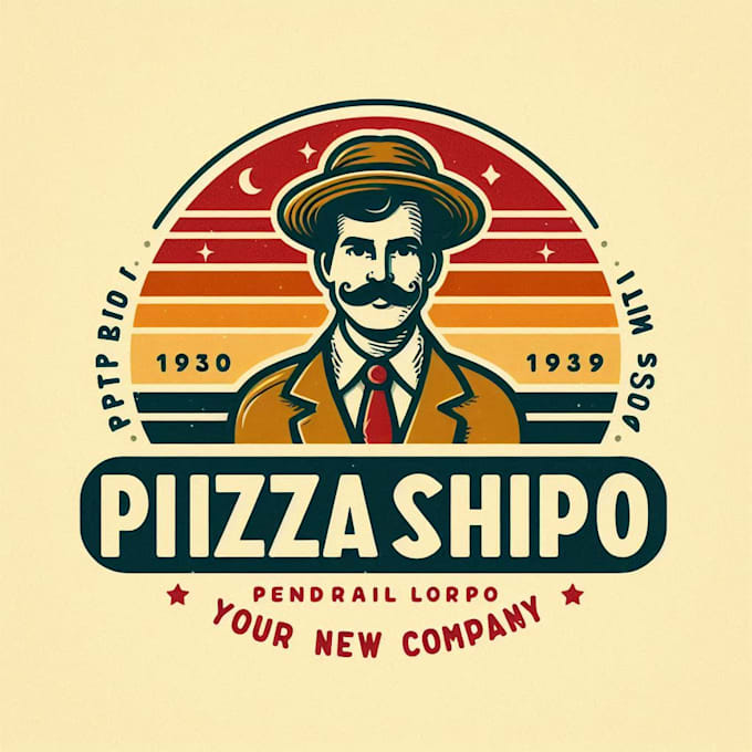 do create pizza shop vintage logo design with your choice