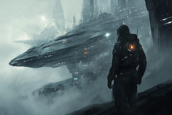Make a awesome character, sci fi character, game art concept by ...