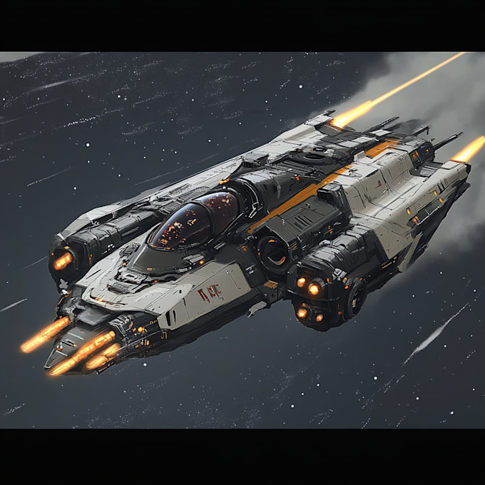 draw high quality spaceship concept