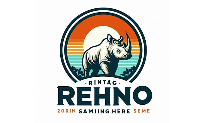 create a mascot animal creative playful rhino logo