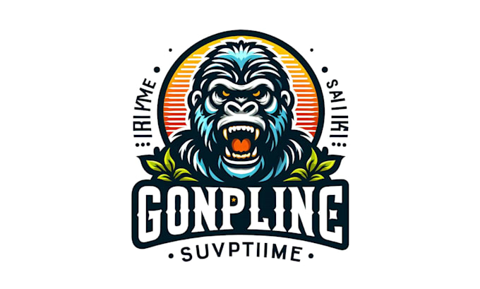 make a gorilla head logo with express delivery