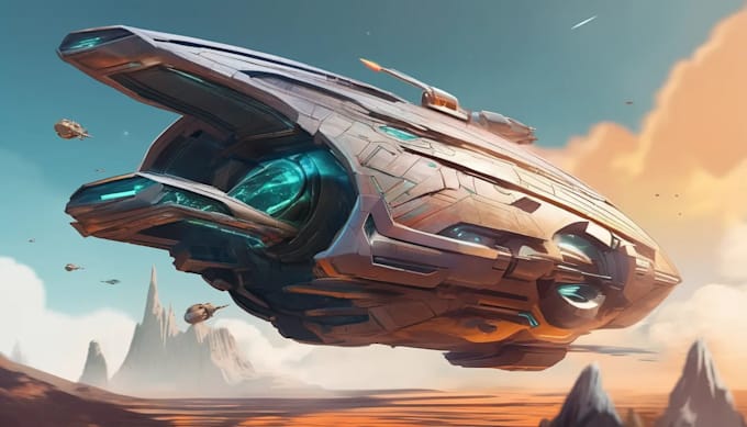 draw a spaceship or vehicle design
