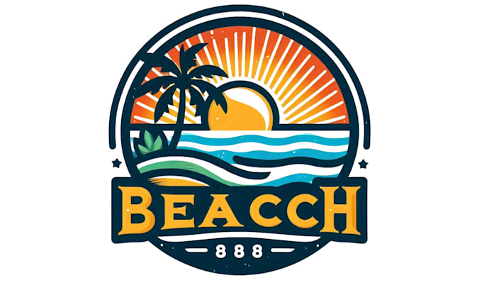 design unique juice bar, beach logo