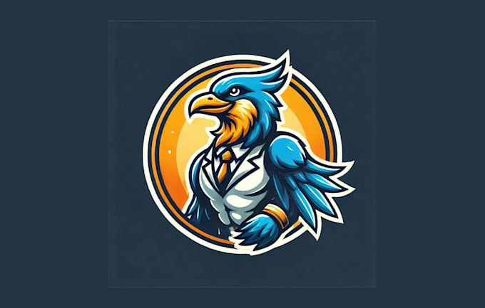 make unique bird in circle mascot logo with creative concepts