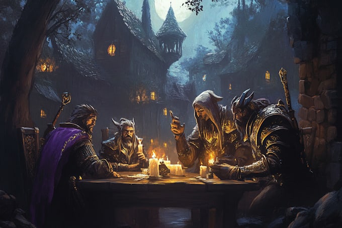 create a dnd party, fantasy and game character