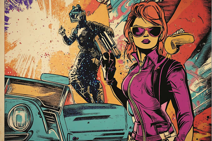 draw illustration retro comic art style