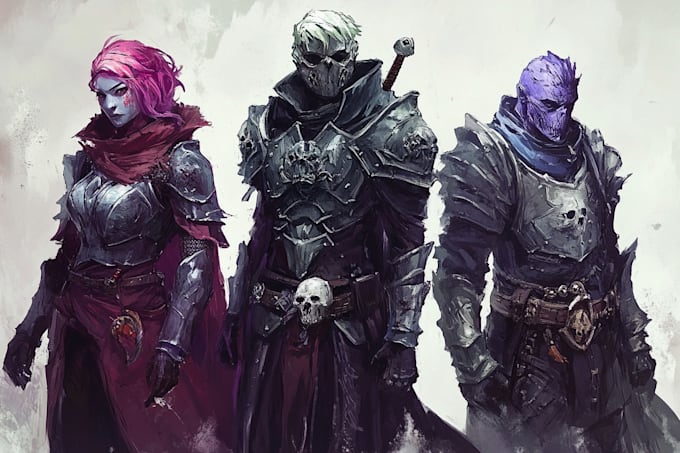 Crear un arte de personaje de dnd único y de alta calidad