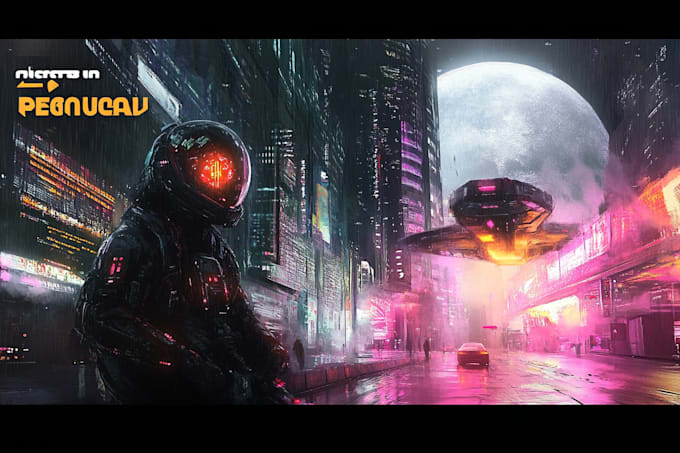 make environment, cyberpunk, concept art landscape design