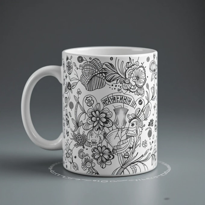 create custom typography coffee mug design or cup design