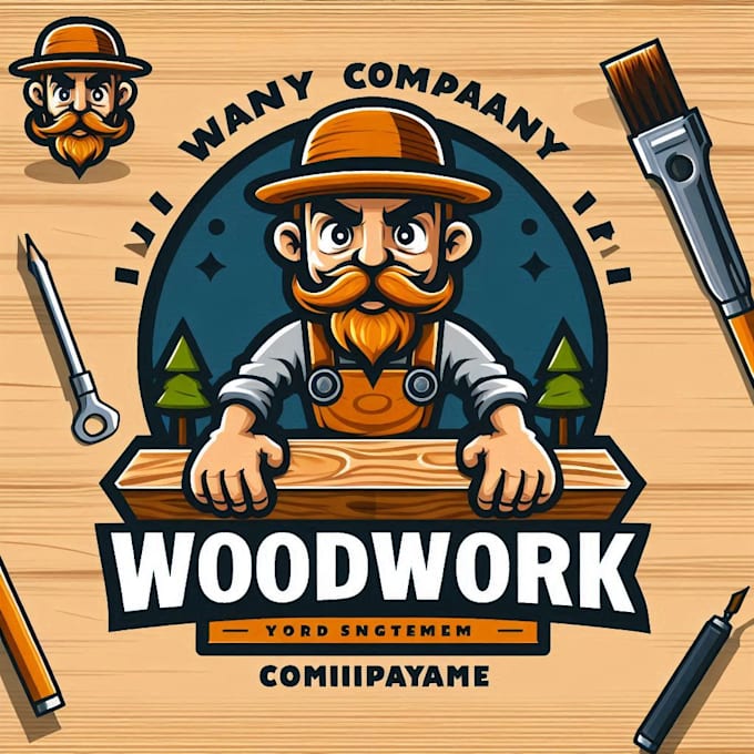 Do make wood work mascot logo design with unlimited review by Reba ...