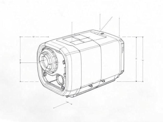 draw a technical drawing, sketch, product illustration