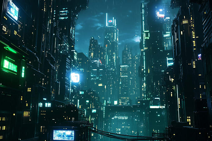 Do futuristic cyberpunk city and sci fi concept art by Ralecimble | Fiverr