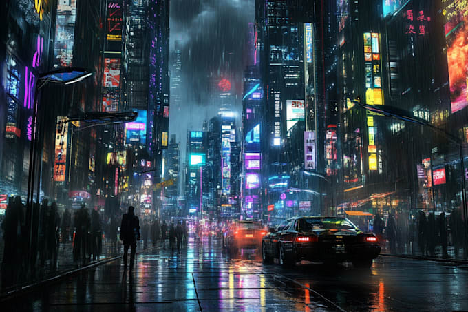 Make science fiction city, cyberpunk concept art illustration by ...