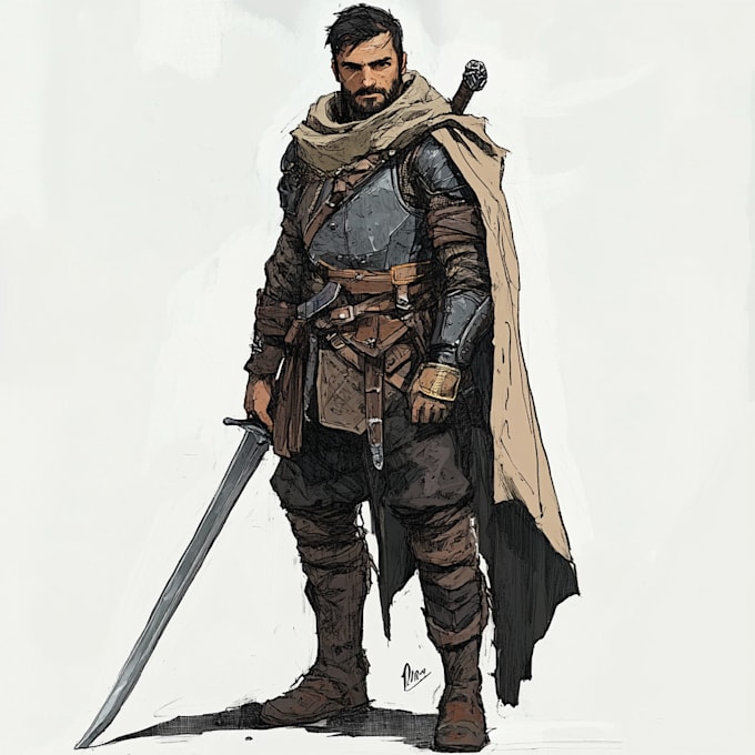 create an game character art and dnd character game art