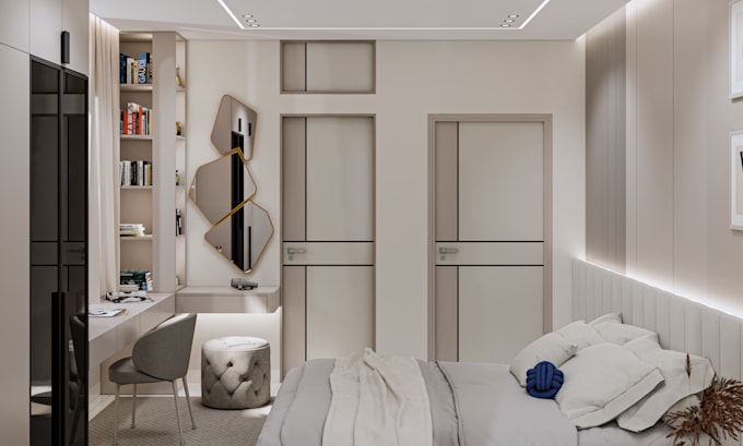 do interior design apartment 3d rendering