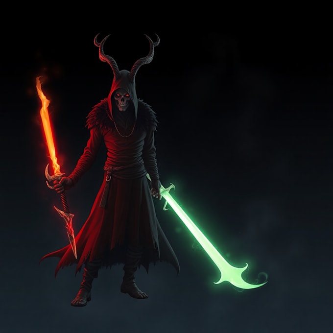 do scary horror creature and fantasy character concept art