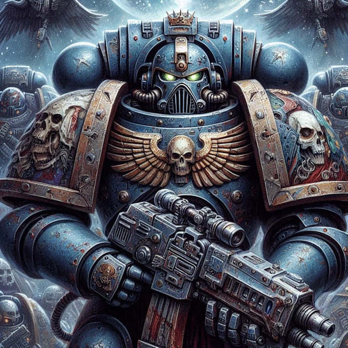 draw a favorite space marine 40k warhammer art