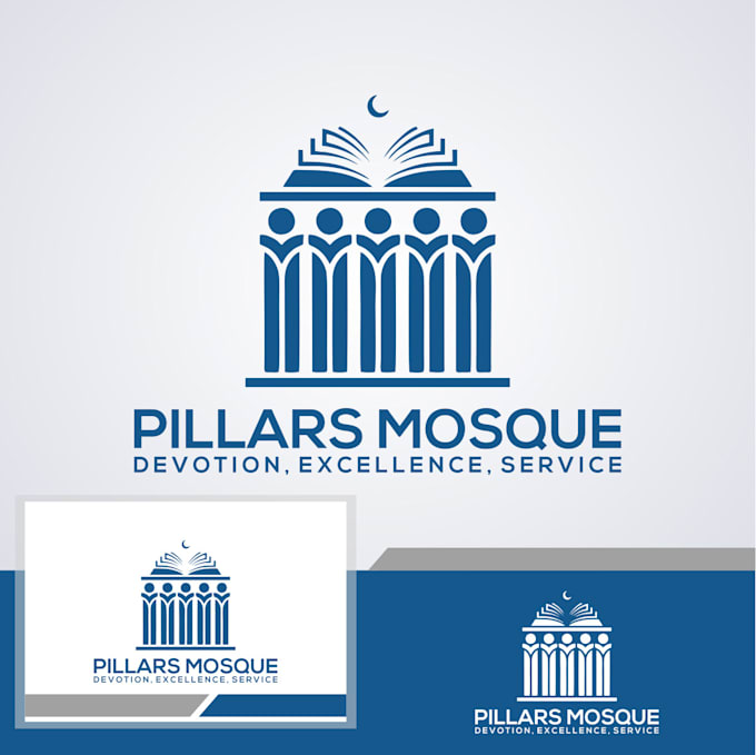 make attention timeless pillars mosque logo design