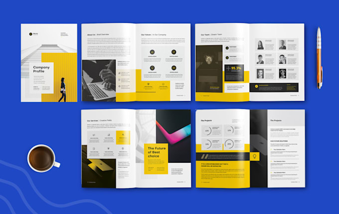 design professional company profile, annual report