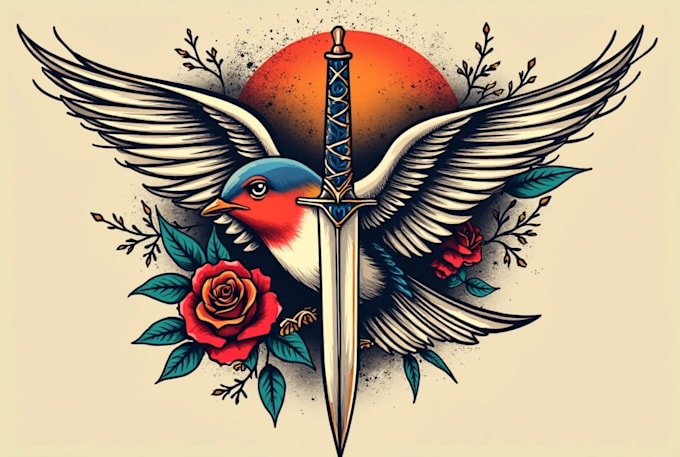 make you a traditional old school tattoo style design
