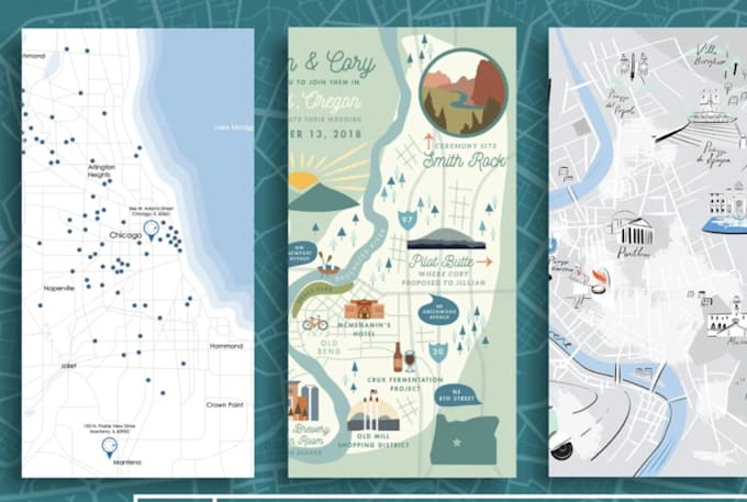 design vector map, redesign map illustration, vector isometric