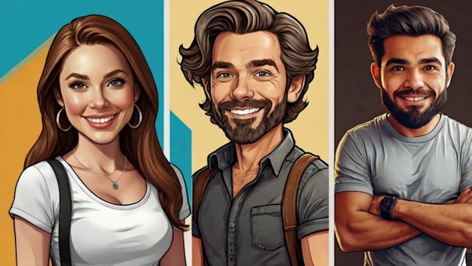 draw avatar in eye catching vector caricature portrait