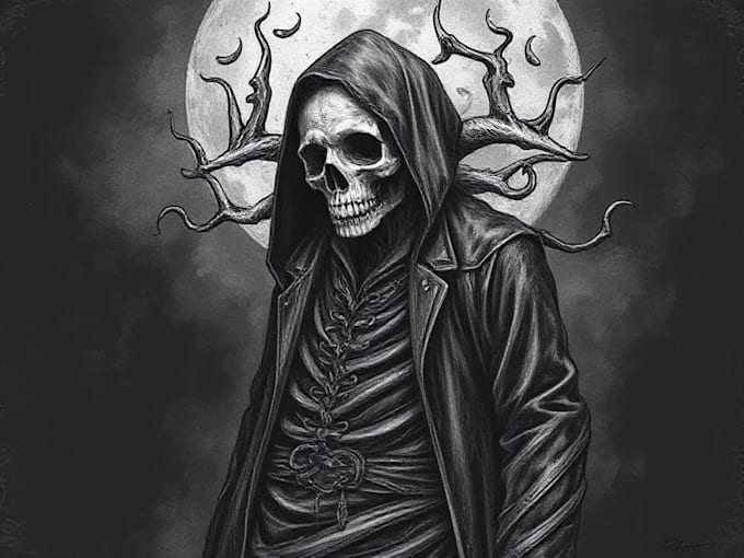 draw a custom dark surrealism for apparel