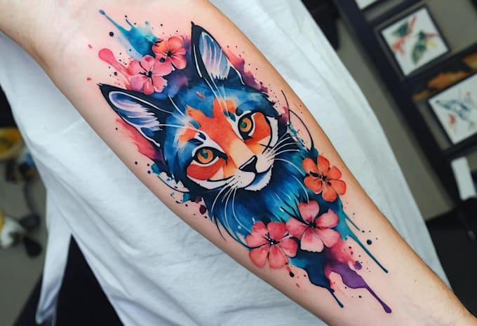 custom a watercolor tattoo design