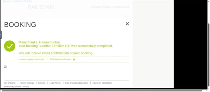 automate goethe institute exam application with a custom bot