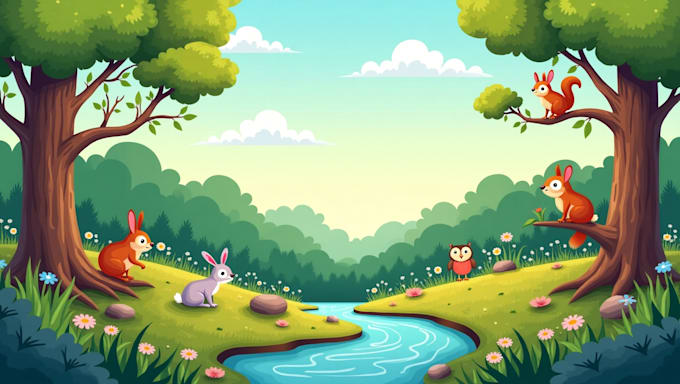 create cartoon background illustration