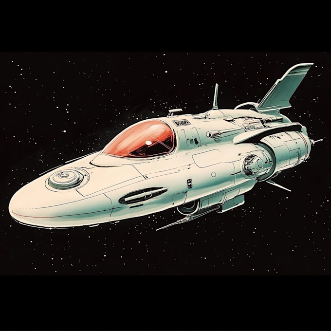 draw a game art, spaceship or vehicle design