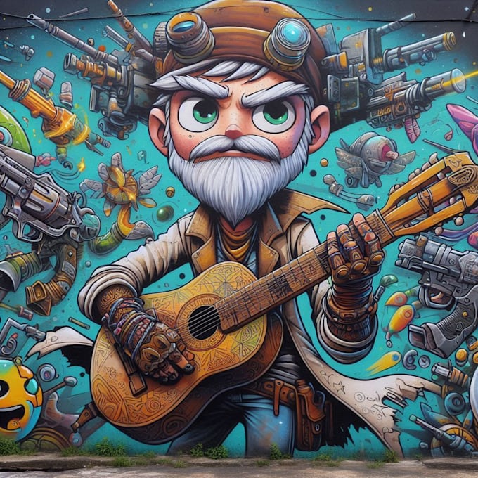 illustrate amazing custom graffiti, wall arts or murals