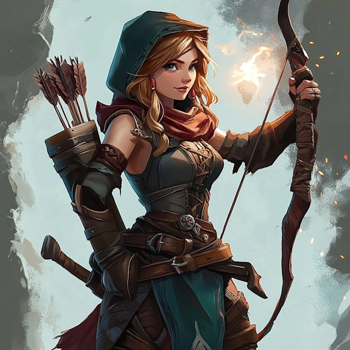 create a character art, game art, dnd character art