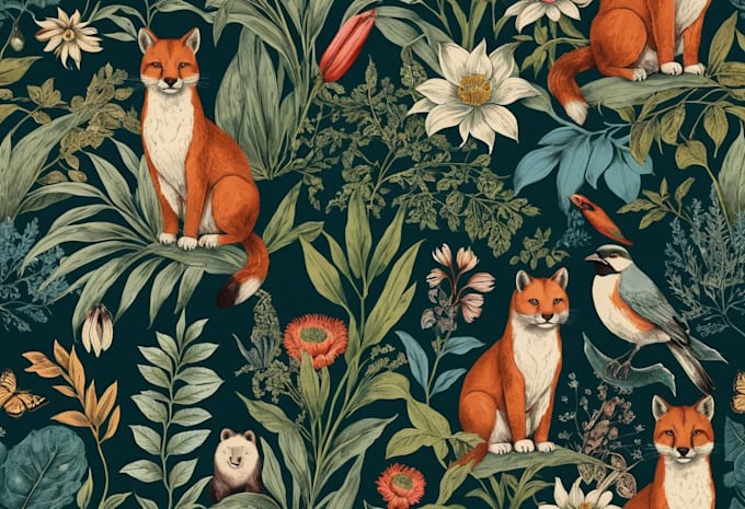 draw botanical and animal designs and patterns for you