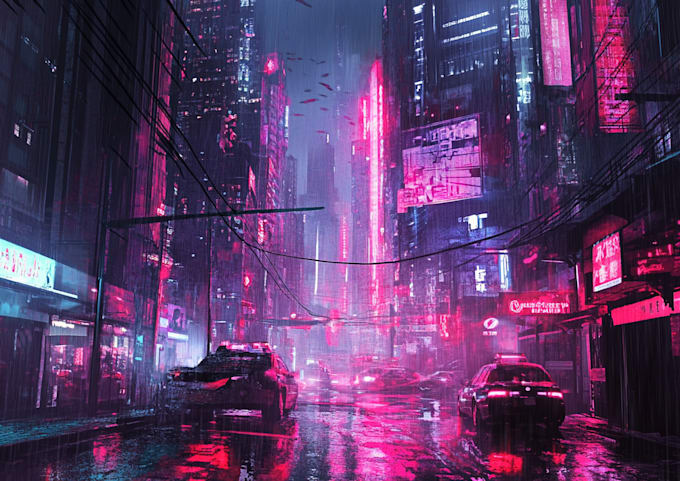 Create cyberpunk futuristic city and background by Honemeex | Fiverr