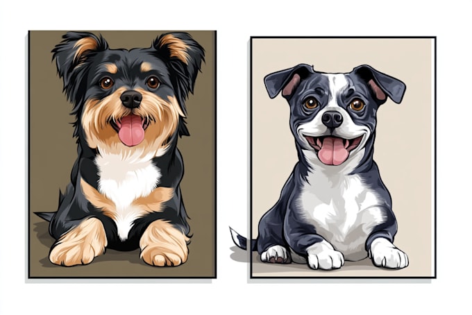 make a beautiful vector pet portrait for you