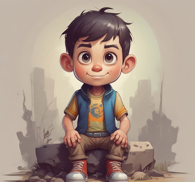 draw pet portrait into cartoon