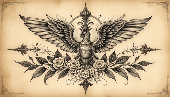 create traditional tattoo,logo design old school