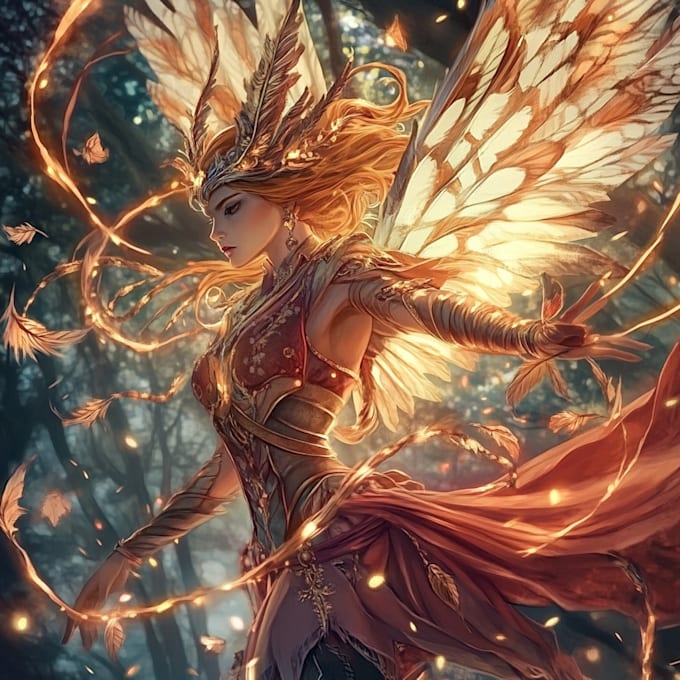 paint fantasy illustrations and character designs