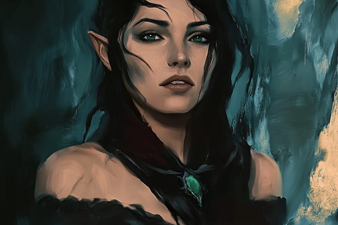 paint a dark fantasy portrait