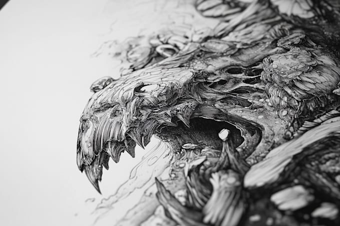 draw black and white illustrations