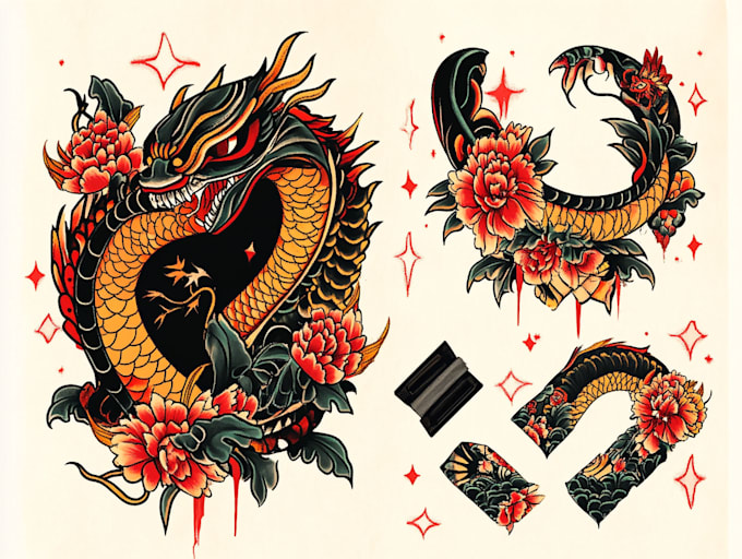 create any design in flash traditional tattoo style