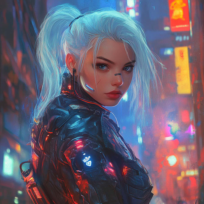 do a futuristic cyberpunk character for your project