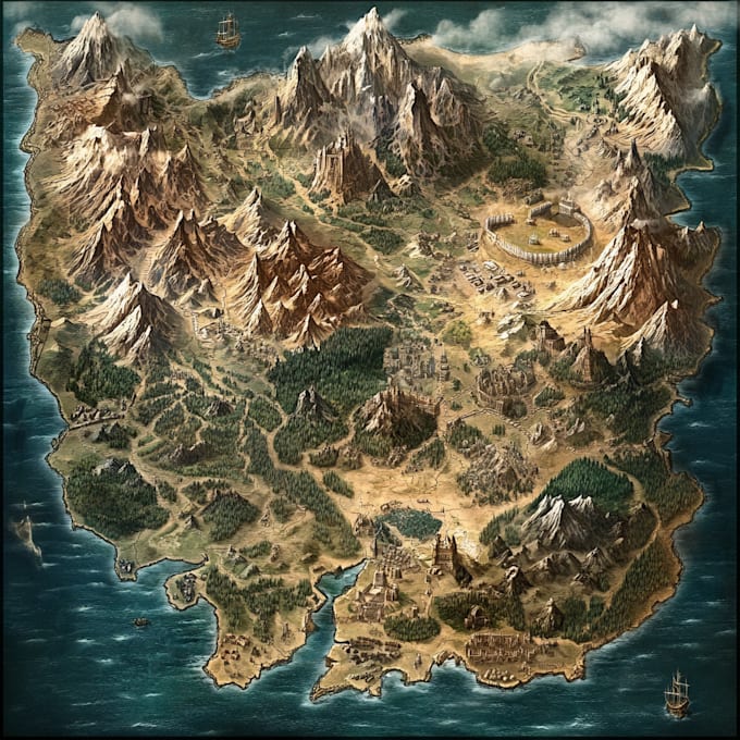 Create a fantasy map for you by Esdeehardy | Fiverr