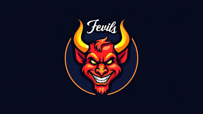do devil mask mascot logo design with company