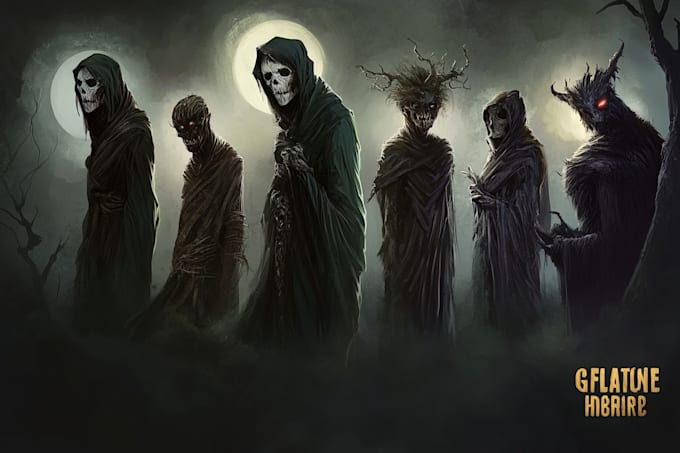 make realistic fantasy horror character and concept art