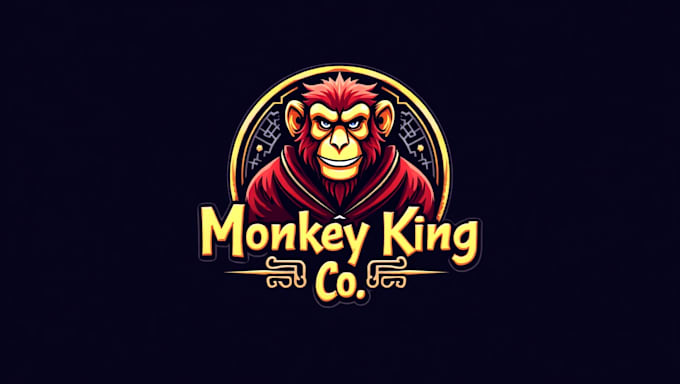 do monkey king mascot logo design with 1 day delivery
