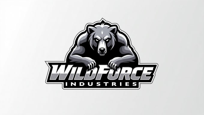 do modern professional grizzly bear mascot logo