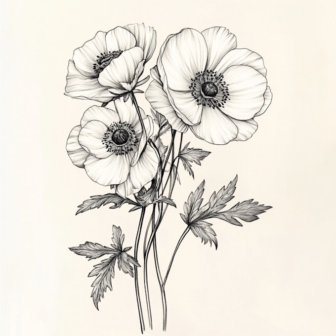 do the botanical line art illustration