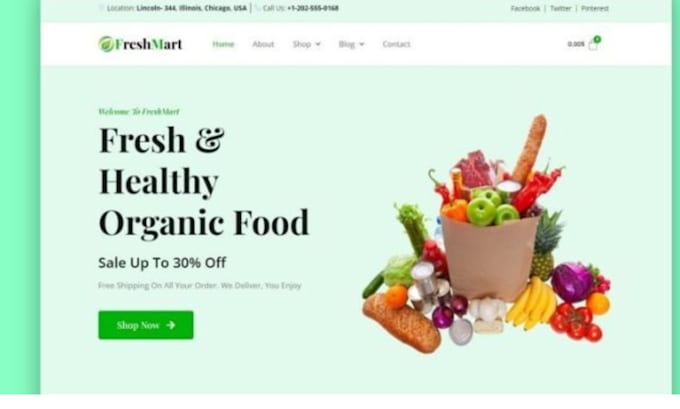 design a high converting grocery shopify store supermarket or restaurant website